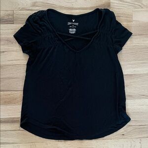 American Eagle Outfitters Black Short Sleeve Tee